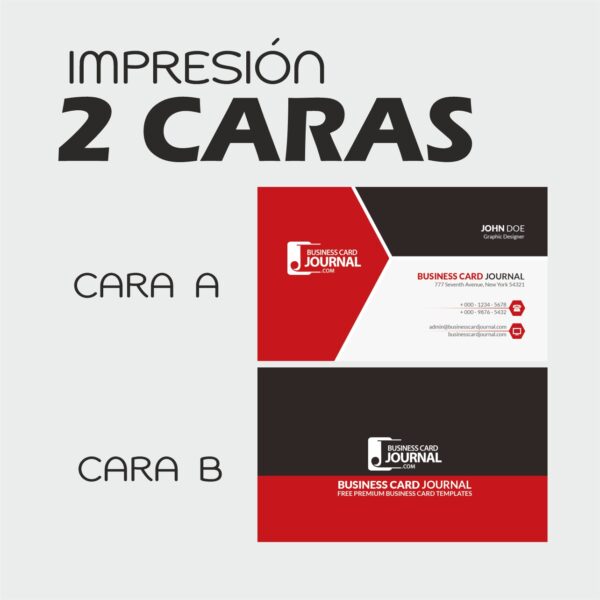 TARJETA  VISITA Impresión 2 caras